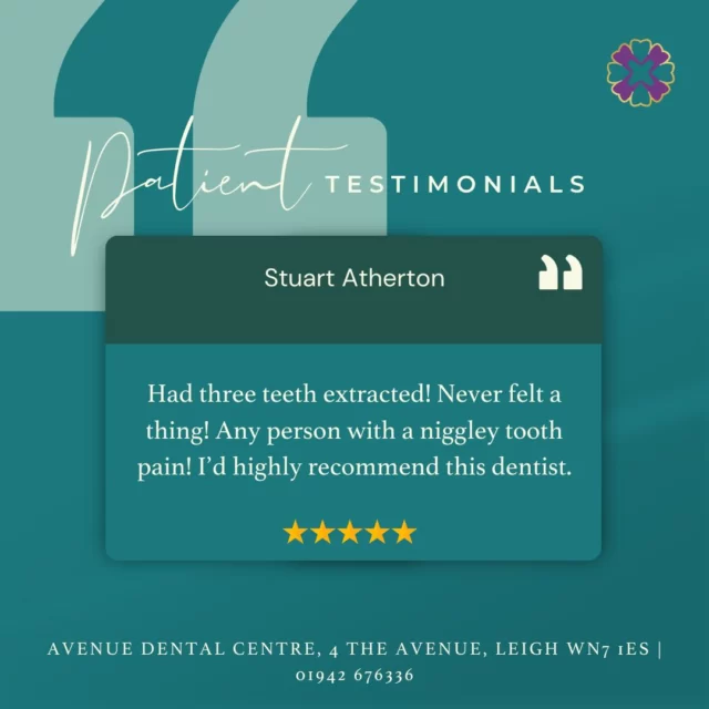 ⭐ Another Happy Patient! ⭐

We love hearing from our patients—thank you for trusting us with your smile!

We are accepting new patients! Same-day appointments and weekend appointments available.

📅 Book your consultation today!
https://audental.co.uk/avenue-dental-centre/ or call us 01942 676336

#PatientTestimonial #HappySmiles #DentalCare #ThankYou #AvenueDentalCentre #DentalPracticeLeigh