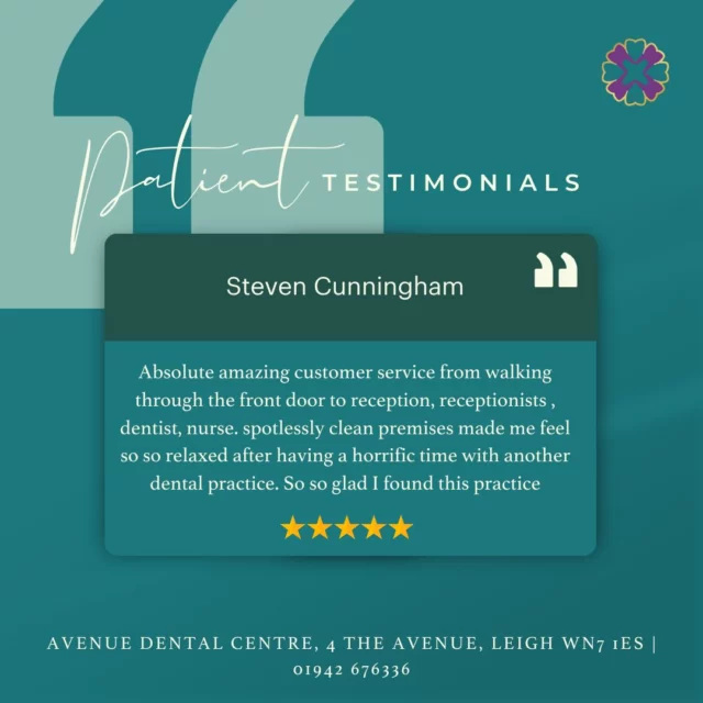 ⭐ Another Happy Patient! ⭐

We love hearing from our patients—thank you for trusting us with your smile!

We are accepting new patients! Same-day appointments and weekend appointments available.

📅 Book your consultation today!
https://audental.co.uk/avenue-dental-centre/ or call us 01942 676336

#PatientTestimonial #HappySmiles #DentalCare #ThankYou #AvenueDentalCentre #DentalPracticeLeigh