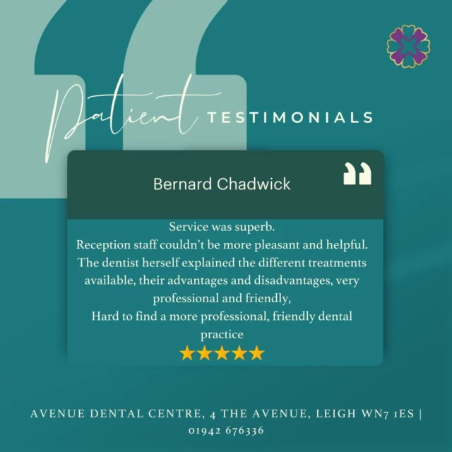 ⭐ Another Happy Patient! ⭐

We love hearing from our patients—thank you for trusting us with your smile!

We are accepting new patients! Same-day appointments and weekend appointments available.

📅 Book your consultation today!
https://audental.co.uk/avenue-dental-centre/ or call us 01942 676336

#PatientTestimonial #HappySmiles #DentalCare #ThankYou #AvenueDentalCentre #DentalPracticeLeigh