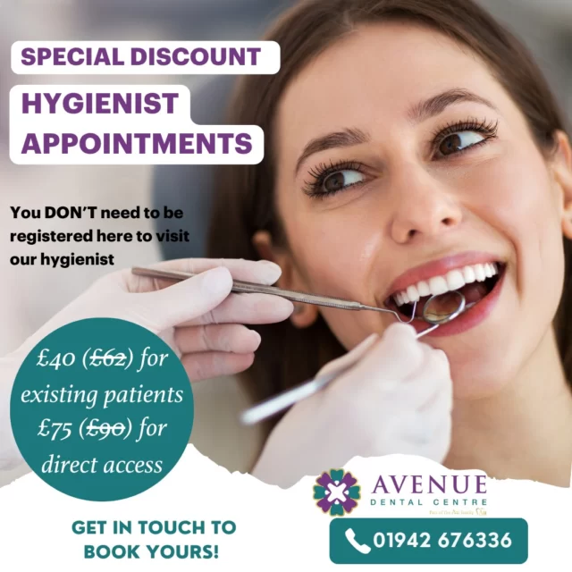 Keep your smile bright! 🌟 
Special hygiene offers available for a limited time -  book now!

#HygieneOffers #AvenueDentalCentre #DentalPracticeLeigh
