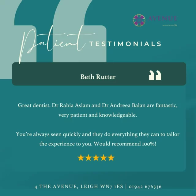 ⭐ Another Happy Patient! ⭐

We love hearing from our patients—thank you for trusting us with your smile!

We are accepting new patients! Same-day appointments and weekend appointments available.

📅 Book your consultation today!
https://audental.co.uk/avenue-dental-centre/ or call us 01942 676336

#PatientTestimonial #HappySmiles #DentalCare #ThankYou #AvenueDentalCentre #DentalPracticeLeigh