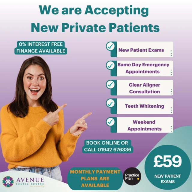 ✨ We’re Excited to Welcome New Private Patients! ✨
📅 Same-Day Appointments
🗓️ Weekend Availability
💥 New Patient Special: Just £59
💳 Monthly Payment Plans at £11.95/month
Your health, your way—schedule your appointment today!
📅 Book through our website: https://audental.co.uk/avenue-dental-centre/
📞 Or call us directly at 0194 267 6336
#DentalPracticeLeigh #TeethWhitening #Invisalign #Implants #WeekendDentist #NewPatientOffer