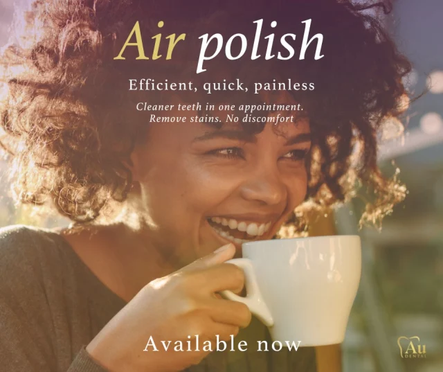𝐀𝐢𝐫𝐏𝐨𝐥𝐢𝐬𝐡 𝐓𝐫𝐞𝐚𝐭𝐦𝐞𝐧𝐭 𝐍𝐨𝐰 𝐀𝐯𝐚𝐢𝐥𝐚𝐛𝐥𝐞! 

We’re excited to now offer AirPolish treatment — a gentle and effective way to remove stains, plaque, and surface discolouration for a fresher, brighter smile. 😁

Using a combination of air, water, and fine powder, AirPolish helps clean hard-to-reach areas while providing a more comfortable experience compared to traditional polishing methods.

Speak to our team to find out more or book your appointment today. 💛

#AirPolish #DentalHygiene #HealthySmiles #StainRemoval