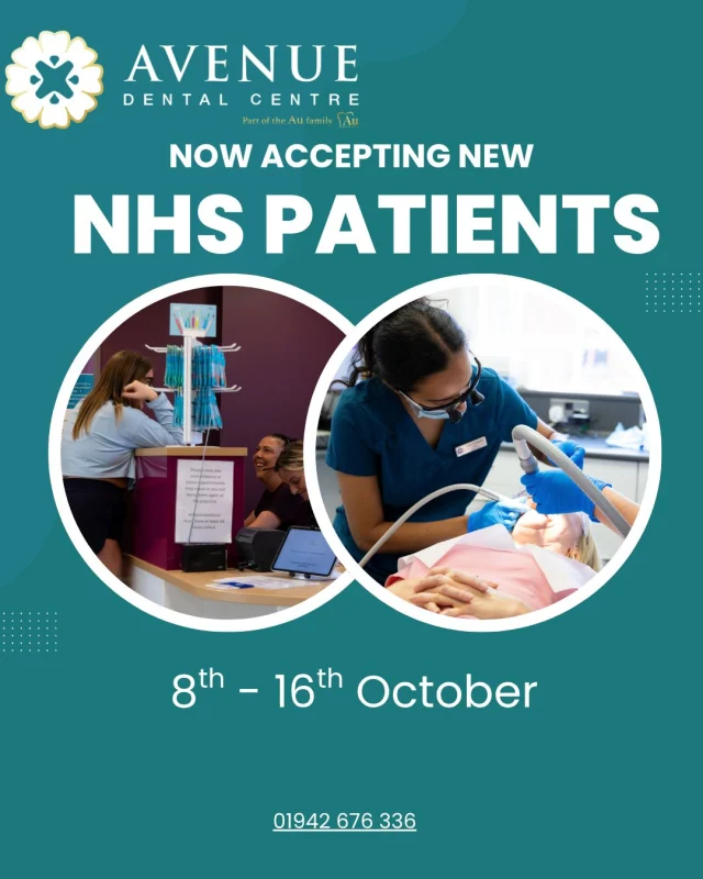 We’re delighted to announce that we’re now accepting new NHS patients from 8–16 October! 😊

If you’re looking to book an appointment, please call our friendly team on 01942 676 336 📞 We look forward to welcoming you! 💙

#NHSPatients #NowAcceptingPatients #BookAnAppointment #Healthcare #PatientCare #Wigan