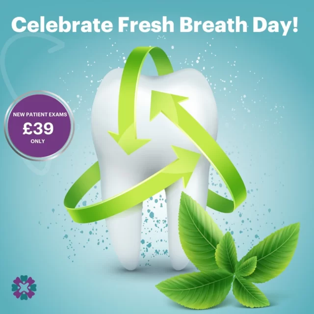 Celebrate #FreshBreathDay by visiting our dentist to address any dental issues and enjoy fresh breath all year round.

🎉🦷 New patient offers are still available—why wait? 
Visit our website and book your appointment today!

#FreshBreath #DentalCare #HealthySmile #NewPatientOffers #BookYourAppointment #DentalTips
